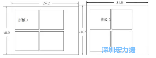图8是两种拼板在相应生产拼板中的排列的示意图-深圳宏力捷