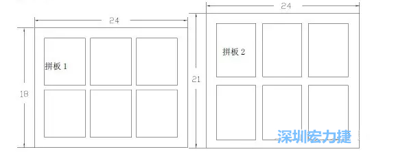 如图12是两种拼板在相应生产拼板中排列的示意图-深圳宏力捷