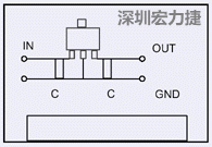 图3：降压电路的PCB设计示例。